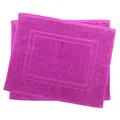 Produktbild: Julie Julsen 2er Pack 50 x 40 cm Badvorleger in Premium Qualität 900 gm2 in aktuellen Farben und 4 Größen aus Baumwolle Badematte Badteppich Duschvorleger Design Doppel Rahmen Pink