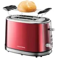 Produktbild: Grundig Toaster, Edelstahl, Rot, Metall, 32x19.6x17.7 cm, Bagel-Funktion, automatische Zentrierung der Toastscheibe, automatischer Auswurf nach Röstende, Cool-Touch-Gehäuse, Schnellstoppfunktion, Aufwärmfunktion, Auftaufunktion, Brötchenaufsatz, Krümelschublade, Küchengeräte, Toaster