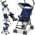 Produktbild: KIDIZ® Kinderwagen CITY Buggy Kinderbuggy klappbar Sportwagen Faltbar 360° 4-Zoll-Räder Inkl. Sonnen- und Regenverdeck zusammenklappbar 5-Punkt-... - Blau