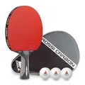 Produktbild: JOOLA Profi Tischtennisschläger Rosskopf Carbon, ITTF zugelassen, für fortgeschrittene Spieler, inklusive Hülle und 3 Bälle, 29,5 cm
