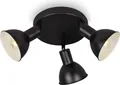 Produktbild: Deckenleuchte Spotleuchte vintage schwenkbar 3xE14 25W schwarz Ø19cm Briloner