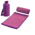 Produktbild: Navaris 2in1 Akupressur Massage Set - Akupressurmatte und Kissen mit Tasche - Akupressur Matte und Kopfkissen - Nadelmatte Violett