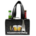 Produktbild: Männer-Handtasche aus hochwertigem Filz für 6 Flaschen oder Dosen | Geschenkset