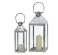 Produktbild: BOLTZE Kerzenlaterne Jason (Set, 2 St), aus Edelstahl, Silber, Glänzend, mit Henkel