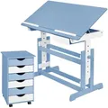 Produktbild: tectake Schreibtisch, Blau, Holz, Rechteckig, 55x94x109 cm, Arbeitszimmer, Schreibtische, Jugend- & Kinderschreibtische