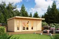 Produktbild: Gartenhaus Holz 44mm SIZILIEN 2, 575x350cm 44mm Doppelnut mit Boden und ISO Glas