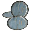 Produktbild: Bonna Madera Mint ENVISIO 4er Set Speiseteller 27 cm I flache Essteller I Steak-Platte Grillteller I Gastro Servierplatten Beilagenteller I Premium-Porzellan Teller Vintage in Holzoptik mit 3D-Effekt