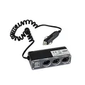 Produktbild: Autosteckdose 12V 3-fach 2xUSB Zigarettenanzünder Steckdose Verteiler Adapter