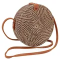 Produktbild: GURU SHOP Geflochtene Handtasche, Korbtasche, Rattantasche, Balitasche Rund - Modell 1, 20x20x7 cm