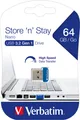 Produktbild: Verbatim USB 3.2 Stick 64GB, Nano Store'n'Stay Typ-A, (R) 80MB/s, (W) 25MB/s, Retail-Blister 98711