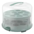 Produktbild: Torten Glocke XL mit Deckel für 24 Muffin Klickverschluss Tragegriff Behälter