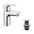 Produktbild: GROHE StartEdge, Waschtischarmatur, wassersparend (Wasserhahn für das Bad, 15cm hoch, Badarmatur mit Pop-Up Ablauf, mit 3in1 Werkzeug für eine einfache Installation am Waschbecken), chrom, 23898001