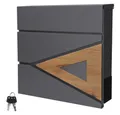 Produktbild: ML-DESIGN Briefkasten Postkasten mit Zeitungsfach, abschließbar 2 Schlüssel, Wandmontage, Mailbox Wandbriefkasten mit Zeitungsrolle für Wandmontage