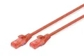 Produktbild: Digitus Patch-Kabel RJ-45 (M) zu RJ-45 (M) 2m CCA U/UTP Cat 6 rot (DK-1612-020/R)