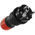 Produktbild: KEL Schutzkontakt Schuko Stecker 250V max. 16 A, IP54 Gummi Flexibler Outdoor 2 Polig Stecker Hermetisch Wasserdicht
