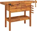 Produktbild: vidaXL Werkbank mit Schubladen Schraubstöcken 124x52x83 cm Akazienholz