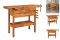 Produktbild: Werkbank Mit Schubladen Schraubstöcken 124x52x83 Cm Akazienholz