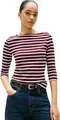 Produktbild: Tommy Hilfiger Damen Langarmshirt New Cody Slim U-Boot-Ausschnitt, Mehrfarbig (Deep Burgundy/Ecru STP), S