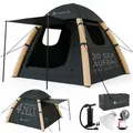 Produktbild: Juskys aufblasbares Zelt EasyFlow, Für 4 Personen, inkl. Multifunktionslampe und Luftpumpe grau 250 cm x 250 cm x 190 cm