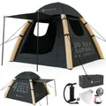 Produktbild: JUSKYS® Luftzelt EasyFlow L - aufblasbares Camping Zelt, für 4 Personen inkl. LED-Lampe & Zubehör - Dunkelgrau/Grün