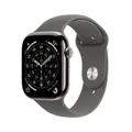 Produktbild: Apple Watch Series 11 GPS + Cellular 46mm Natural Titanium Case with Stone Grey Sport Band - M/L (MFCX4ZR/A)
