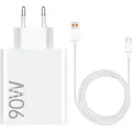 Produktbild: TELEFONMAX 90W für Xiaomi TURBOCHARGE Ladegerät Schnellladegerät Adapter Netzteil + 6A USB C Ladekabel - Weiß