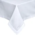 Produktbild: Homescapes Weiße Tischdecke mit Hohlsaum aus 100% Baumwolle 137x137 cm, Tischtuch quadratisch, waschbar & pflegeleicht