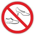 Produktbild: iSecur Verbots-Aufkleber Schuhe verboten I rund Ø 20 cm I Betreten der Fläche mit Schuhen Nicht gestattet I Straßen-Schuh-Verbot I hin294