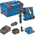 Produktbild: Akku-Bohrhammer GBH 18V-28 CF Professional, mit GDE 18V-16 blau/schwarz, 2x Akku ProCORE18V 8,0Ah, Bluetooth, in L-BOXX