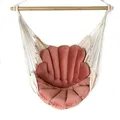 Produktbild: Love Gifts® Hängesessel mit 2 Kissen Muschelform und Deckenhaken-Kit 130/100 cm - 150kg Belastbar, Hängestuhl für Erwachsene & Kinder, Hängesitz Aufhängung Indoor, Farbe rosa