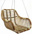 Produktbild: Van der Leeden Hängesessel Hängeschaukel Stuhl Rattan Hell Korb Braun 66x65 cm + Aufhängung (1-St), Beige, mit Karabiner, Hängestuhl, Handmade