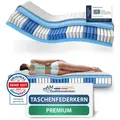Produktbild: AM Qualitätsmatratzen Taschenfederkernmatratze, Weiß, Textil, Uni, H3, Füllung: Taschenfederkern, Rechteckig, 140x200 cm, Oeko-Tex® Standard 100, Bezug rundum abnehmbar, Schlafzimmer, Matratzen Shop, Matratzen, Taschenfederkernmatratzen