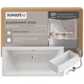 Produktbild: Schulte Badewanne Onda, Körperform, Sanitäracryl, Weiß, Größenauswahl, (Komplett-Set, inkl. Wannenträger und Ablauf), 180x80 cm weiß 80 cm x 180 cm
