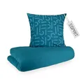 Produktbild: Esprit Flanell Winterbettwäsche 135x200 Baumwolle Petrol blau - Luxus Bettwäsche-Set 2teilig Öko - kuschelig warm & flauschig - 135 x 200 - Bettwäschebezug & Kopfkissenbezug 80x80cm - Weihnachten