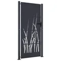 Produktbild: vidaXL Gartentor, Gartentür mit Gras-Design, Abschließbar Hoftor Eingangstor für Garten Terrasse, Tor Zauntor Gartenpforte, Anthrazit 100x175 cm Stahl