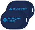 Produktbild: Musegear Schlüsselfinder mini mit Bluetooth App I Keyfinder laut für Handy in dunkelblau 2er Pack I Für iOS & Android I Schlüssel Finden