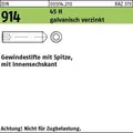Produktbild: DIN 914/ISO 4027 Gewindestift VG M12x25 Stahl 45H galvanisch verzinkt Innensechskant m. Spitze 100 Stk