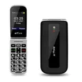 Produktbild: Artfone F20 Mobiltelefon für ältere Menschen mit Deckel, große Tasten, SOS-Taste, schneller Anruf, einfach, hohe Lautstärke, lange Akkulaufzeit, spanische Sprache, Schwarz
