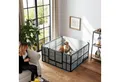 Produktbild: PawHut Laufgitter Wurfbox mit waschbarer Wurfunterlage, winddichtem Oxford-Gewebe, Tür (Wurfkiste für Welpen, 1-tlg), für mittelgroße große Hunde, 122 x 122 x 60 cm Schwarz