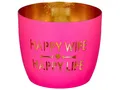 Produktbild: Giftcompany Windlicht Madras Windlicht M Happy wife, happy life hot pink/gold 8,5cm