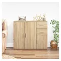 Produktbild: vidaXL Sideboard Sideboard Sonoma-Eiche 91 x 29,5 x 75 cm Holzwerkstoff braun