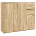 Produktbild: vidaXL Sideboard, Kommode mit viel Stauraum, Mehrzweckschrank Anrichte für Wohnzimmer, Schrank Beistellschrank, Modern, Sonoma-Eiche Holzwerkstoff
