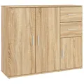 Produktbild: Sideboard Sonoma Eiche 91x29,5x75 Cm Spanplatte Kommode