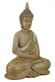 Produktbild: GILDE Deko Figur Skulptur Buddha - sitzend - Dekoration Wohnzimmer - Farben: Braun Gold - Höhe 29 cm