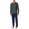 Produktbild: Schiesser Casual Essentials Long Pyjama Round Neck Grau Baumwolle Small Herren