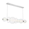 Produktbild: LED Hängelampe Glas Metall B: 142.1 cm groß 3000K Chrom Esszimmer Pendelleuchte