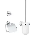 Produktbild: GROHE Badaccessoires-Set Essentials 40407001, WC-Set 3 in 1, 3-teilig, aus Metall, zur Wandmontage, silber