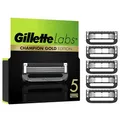 Produktbild: Gillette Labs Champion Gold Edition Ersatzklingen, Kompatibel Mit Gillette Labs Rasierer Mit Reinigungs-Element, 5 Ersatzklingen