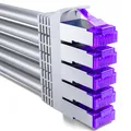 Produktbild: deleyCON 5x 1m RJ45 Patchkabel CAT7 Rohkabel Netzwerkkabel LAN DSL Kabel grau