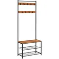 Produktbild: Boxxx Garderobe Vasagle, Schwarz, Eiche, Metall, Holzwerkstoff, Vintage, 70x175x32 cm, Garderobe, Garderoben-Sets & Serien, Garderoben-Sets